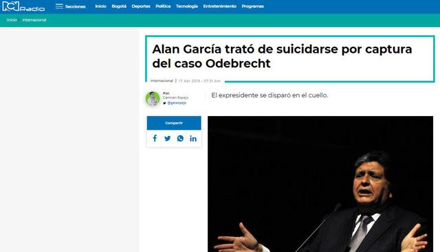 Alan García fue internado de urgencia tras detención. (Foto: RCN - Colombia)