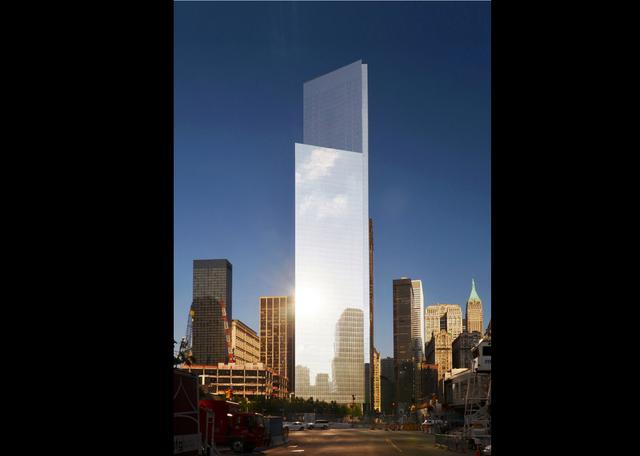 Foto 4 | 4  Four World Trade Center, 298 metros. El Four World Trade Center (o conocido por la dirección de su calle, 150 Greenwich Street) forma parte del nuevo complejo del World Trade Center en la ciudad de Nueva York. El edificio de oficinas está en el lado este de la calle Greenwich, junto al sitio donde estuvieron las torres gemelas. El edificio tiene 298 metros de altura (72 plantas). La colocación de la primera piedra fue en enero de 2008 y se inauguró el 13 de noviembre de 2013.