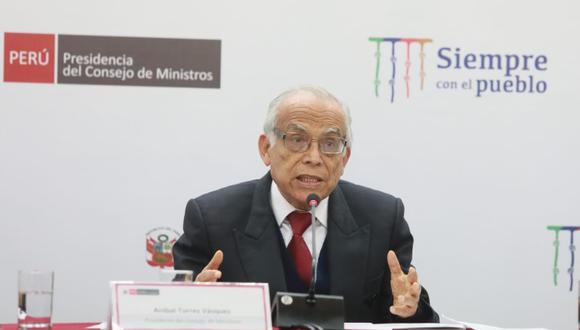Aníbal Torres volvió a referirse a las investigaciones fiscales que enfrenta el presidente Pedro Castillo. Foto: GEC