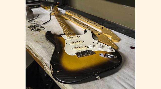 Fender Stratocaster &quot;Brownie&quot;: US$ 450,000. Utilizada brevemente durante Cream y convertida en guitarra estable en la época de Derek
