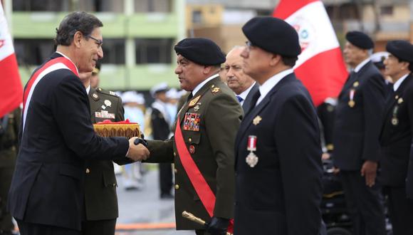 El presidente Martín Vizcarra participó en la ceremonia por el Día de las Fuerzas Armadas. (Foto: Difusión)