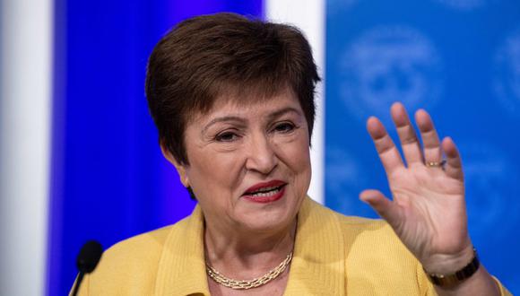 Georgieva dijo que el panorama mundial era “un poco como el tiempo aquí en Davos: el horizonte se ha oscurecido”. (Foto: AFP)