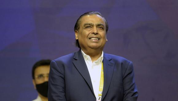 Mukesh Ambani, chairman of Reliance Industries Ltd., at India Mobile Congress 2022 in New Delhi, India, on Saturday, Oct. 1, 2022. Narendra Modi, India's prime minister, announced the launch of 5G services in India during the event on Oct. 1.