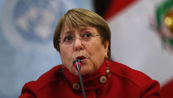 La alta comisionada de las Naciones Unidas para los Derechos Humanos, Michelle Bachelet, habla durante una conferencia de prensa en Lima (Perú) el miércoles 20 de julio (Foto: EFE/Paolo Aguilar)