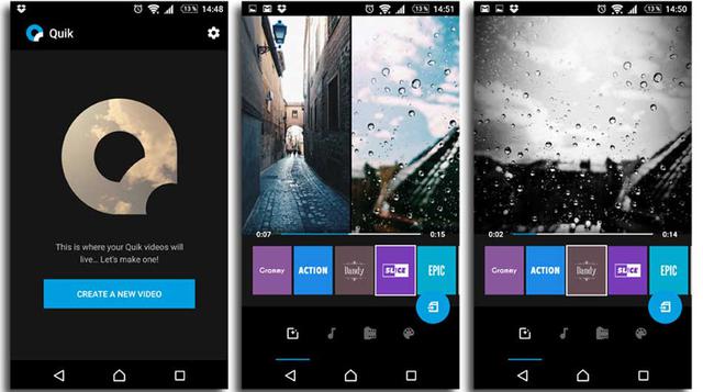 Quik. Esta app desarrollada por GoPro ofrece uno de los métodos más fáciles para editar vídeos en el celular. Y lo mejor es que no necesitas tener una GoPro, pues la app también permite manipular las fotos del smartphone.