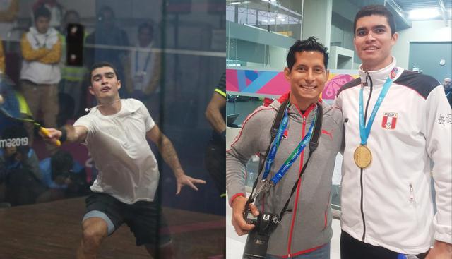 Diego Elías: Medalla de oro en Squash. (Foto composición: Violeta Ayasta / Facebook)