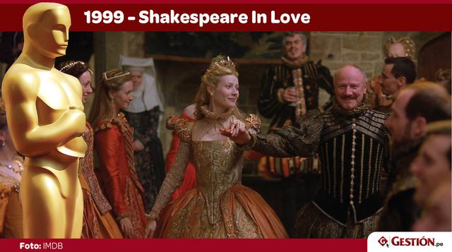 Shakespeare In Love. ¿Cuál fue la historia detrás de Romeo y Julieta? John Madden intenta encontrar la respuesta en esta ficción de época que recibió siete premios de la Academia.