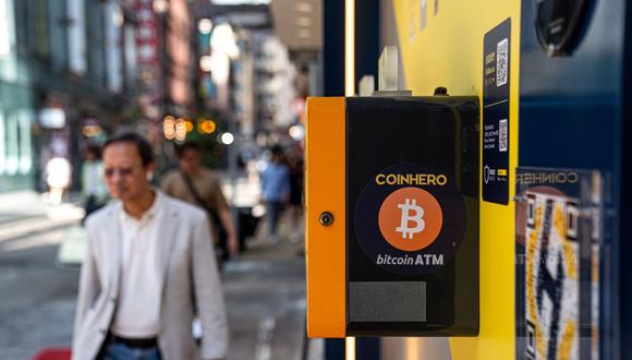 A cryptocurrency ATM, operated by Coinhero, in Hong Kong, China, on Tuesday, Oct. 24, 2023. Bitcoin extended a rally fueled by expectations of fresh demand from exchange-traded funds, reaching the highest price since May last year.