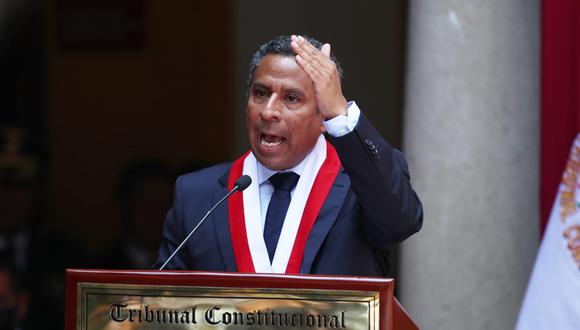 Presidente del Tribunal Constitucional (TC), Francisco Morales Saravia,  brindó un discurso durante el inicio del año jurisdiccional del TC. Foto:  Jorge Cerdan/GEC