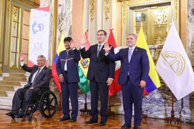 Presidente Vizcarra recibe a los presidentes de Colombia,  en Palacio de Gobierno. Fuente: SEPRES