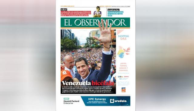 La crisis venezolana en las principales portadas del mundo. (Foto: El Observador - Uruguay)