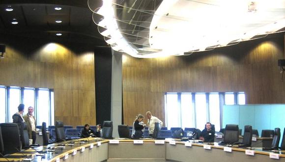 Sala de reuniones de la Comisión Europea durante un receso. (Foto: Cortesía CE)