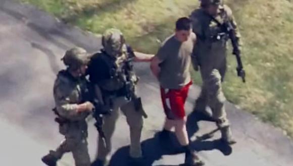 Jack Teixeira en el momento de su arresto. (Captura de video).
