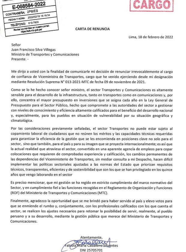 Viceministra de Transportes renuncia y califica al MTC de “agencia de  empleos” | Juan Silva | Fabiola Caballero | rmmn | PERU | GESTIÓN