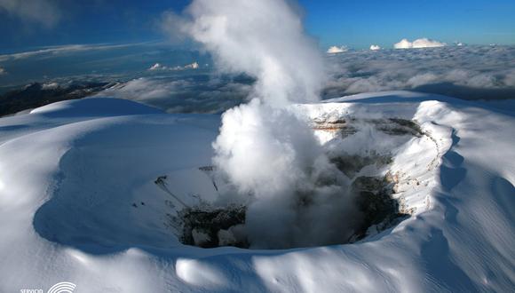 El volcán Nevado del Ruiz, Colombia. (Foto de Twitter @sgcol)