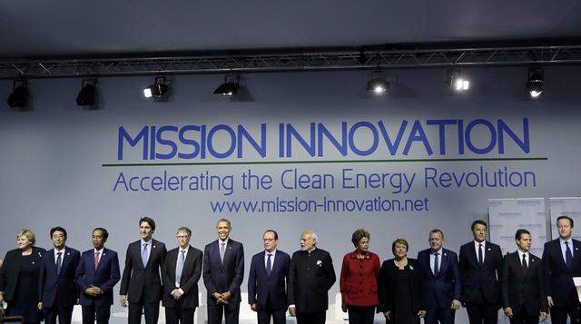 Los líderes mundiales, incluyendo el presidente de EE.UU., Barack Obama; el presidente de Francia, Francois Hollande; el Primer Ministro de la India, Narendra Modi; y el CEO de Microsoft, Bill Gates; asistieron al lanzamiento de "Misión Innovación: A