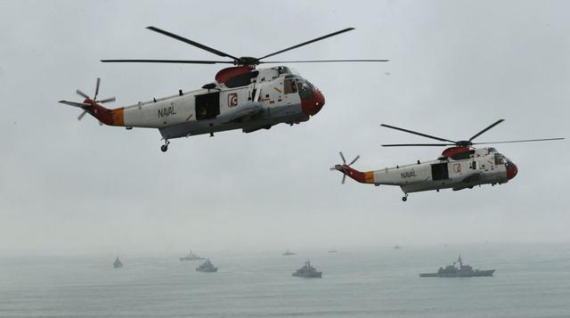 Se pudo apreciar igualmente las impresionante maniobras de los helicópteros MI-25. (Foto: ANDINA)