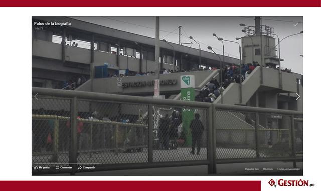 Foto 1: Se registran largas colas en la estación del puente Atocongo de la Línea 1 del Metro de Lima. (Foto: Facebook de Fear Rodríguez)