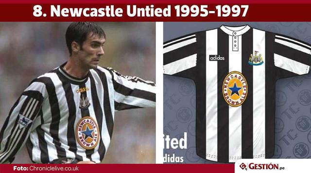 La última gran era del Newcastle United fue entre 1995 y 1997, cuando logró dos subcampeonatos de la Champions. Esta fue la camiseta que vestía entonces.