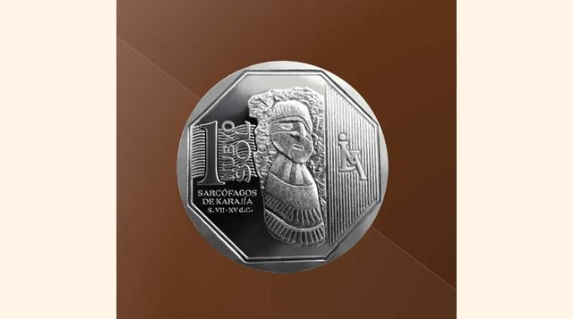 La moneda de un Nuevo Sol alusiva a los 'Sarcófagos de Karajía' es la segunda moneda de la Serie Numismática. En el reverso se aprecia en el centro uno de los Sarcófagos, que lo conforma una cápsula básicamente de arcilla de hasta 2.50 metros y 