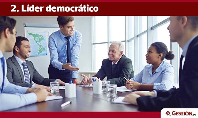 FOTOS 2 | 2. Líder democrático  Aunque el líder democrático tendrá siempre la última palabra, está abierto a recibir todo tipo de sugerencias y propuestas provenientes de su equipo de trabajo. Este tipo de liderazgo tiene dos ventajas principales: aumenta