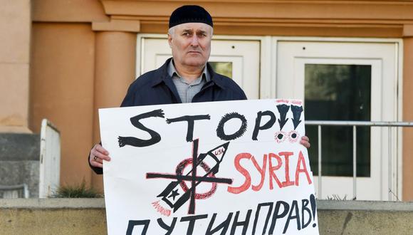 Protestas contra el ataque de Estados Unidos a Siria (foto: AFP).