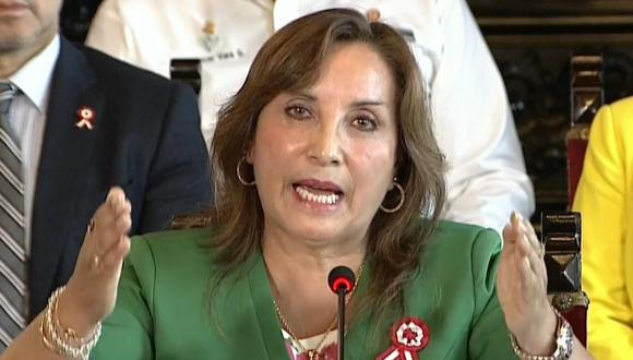 Dina Boluarte durante Conferencia de prensa en Palacio de Gobierno. (Foto: Difusión)