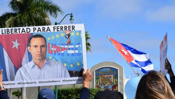 Una concentración para pedir la libertad del opositor cubano José Daniel Ferrer. (Foto: EFE/ Jorge Pérez)