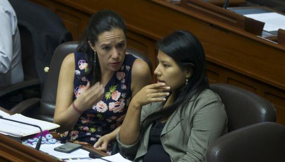 Marisa Glave e Indira Huilca fueron voceras del Nuevo Perú en el Congreso disuelto. (Foto: GEC)