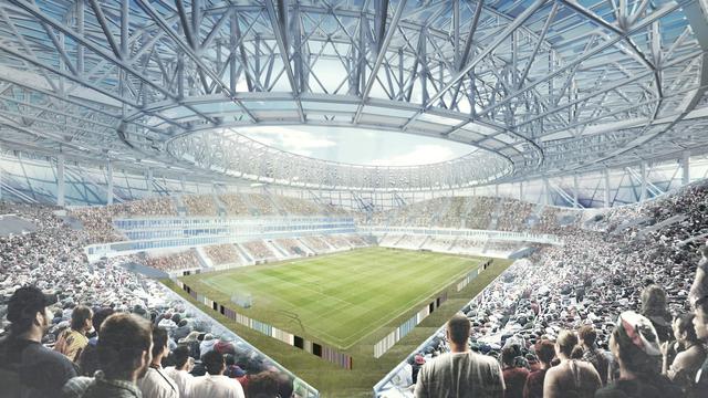 Ofrece además a los hinchas vistas de los ríos Oka y Volga, que se encuentran en Nizhny Novgorod, una ciudad histórica cuatro horas al este de Moscú.  El futuro pudiera ser un problema, pues el club Olimpiyets Nizhny Novgorod ha promediado 1.000 hinchas por partido en la segunda división esta campaña.