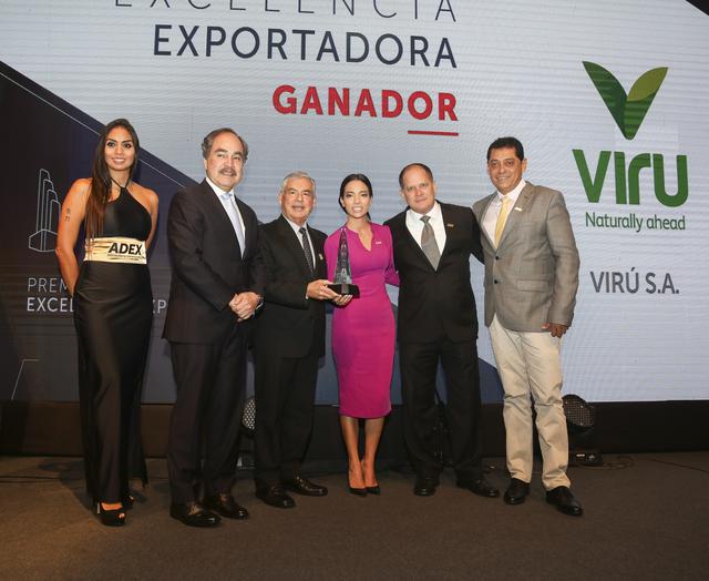 Virú S.A. fue el ganador de la noche, pues recibió el Premio a la Excelencia Exportadora. Con 23 años en actividad es la primera productora de conservas vegetales y un gran generador de empleo en el país.