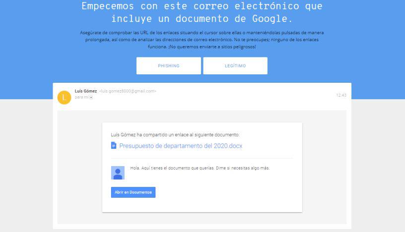 Uno de los ejemplos prácticos que propone el cuestionario de Google. (Foto: Google)