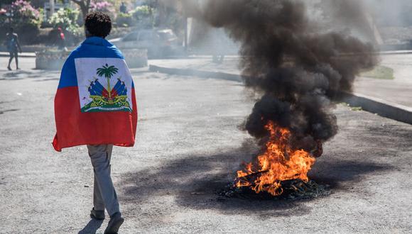 Imagen de archivo. Manifestantes se reúnen el 7 de febrero de 2021 en Puerto Príncipe, Haití para exigir la renuncia del presidente Jovenel Moise. (Valerie Baeriswyl / AFP).