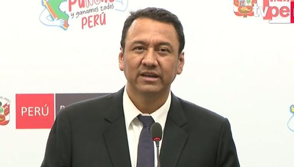 Ángel Manero, titular del Midagri, anunció firma de convenio para destrabar el Proyecto Especial Chinecas | Foto: Captura TV Perú