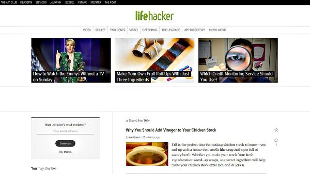FOTO 9 | Lifehacker. Este increíblemente útil sitio podrás encontrar tips, trucos, descargas y atajos para vivir más fácilmente.