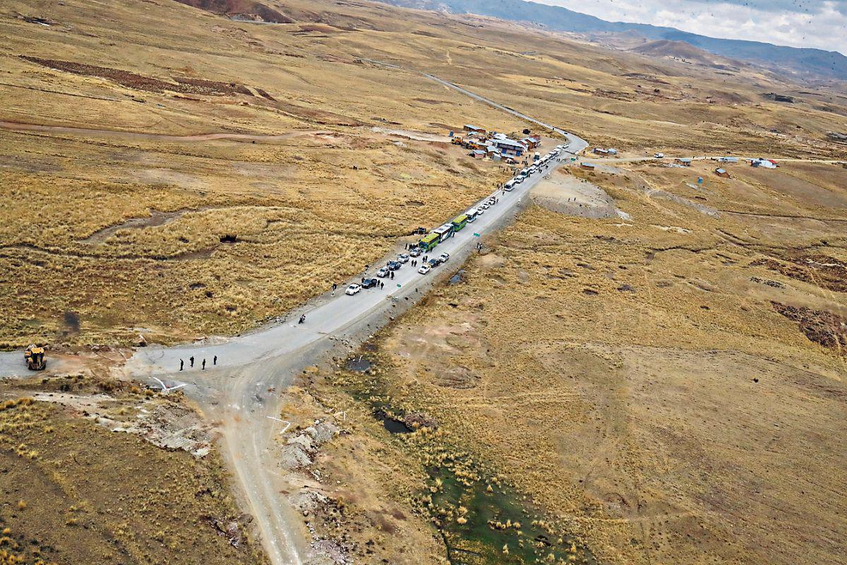 Zona despejada. El bloqueo del corredor minero provocó la paralización al 90% de la producción de la mina. (Foto: PCM)
