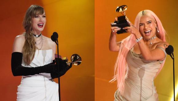 Taylor Swift y Karol G fueron dos de las artistas más destacadas en la premiación. (Fotos: Getty)