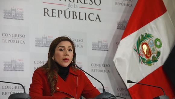 Lady Camones reiteró su rechazo a las declaraciones de Aníbal Torres. (Foto: Congreso)
