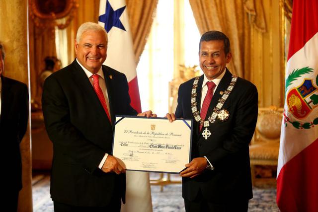 Humala fue condecorado con la Orden “Manuel Amador Guerrero”. (Foto: Presidencia)
