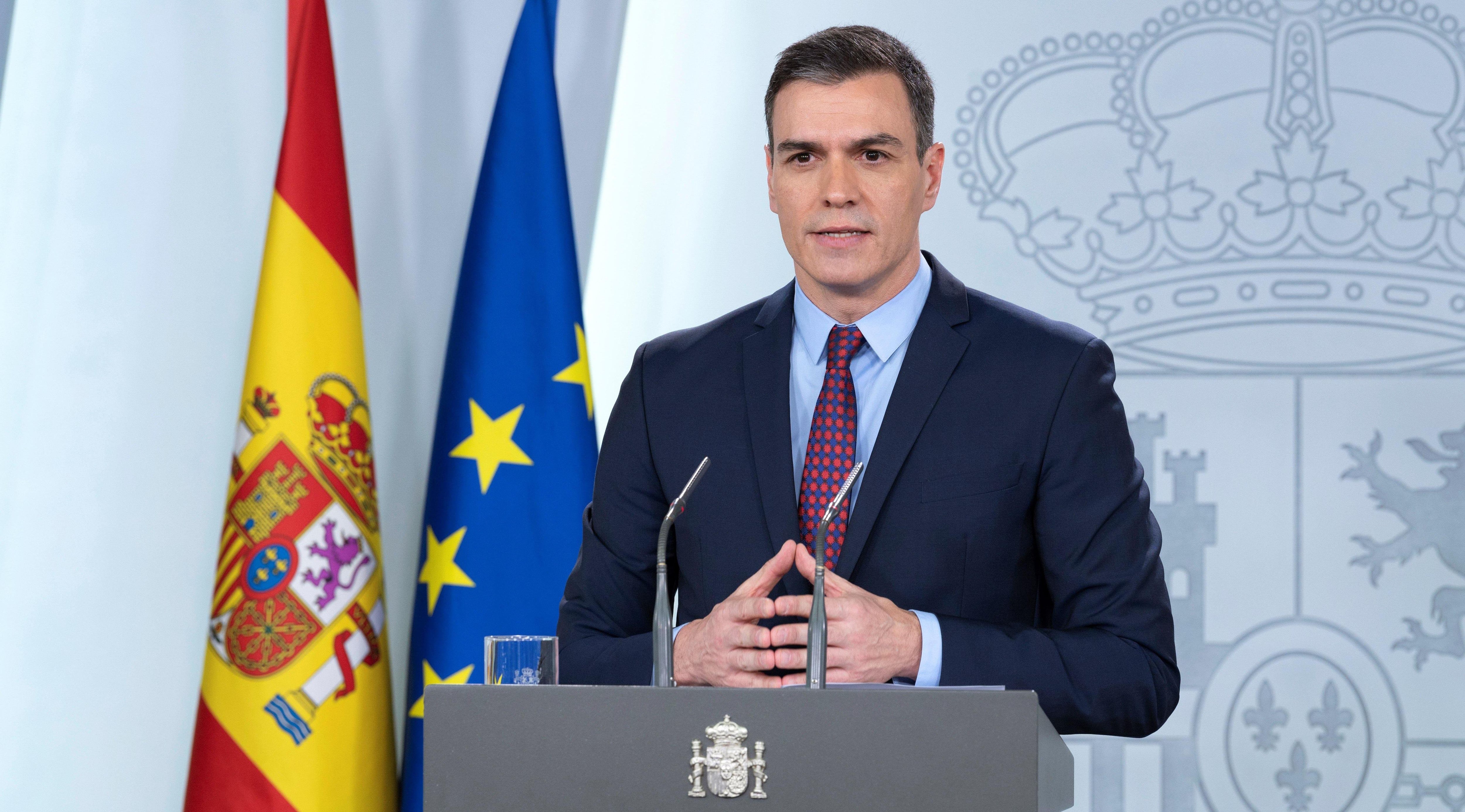 El presidente del gobierno de España, Pedro Sánchez, anunció que decretará el sábado el “estado de alarma durante los próximos 15 días” en todo el país. (EFE).