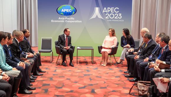 APEC 2023 | Dina Boluarte sostuvo reunión con el primer ministro de Malasia en Estados Unidos. (Foto: Presidencia del Perú)