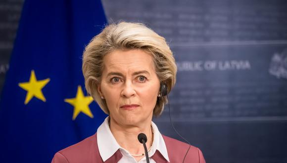 Presidenta de la Comisión Europea (CE), Ursula von der Leyen. (Foto: Gints Ivuskans / AFP).