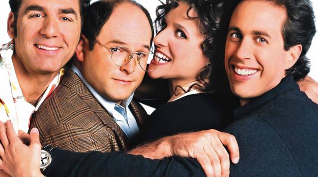 05. Seinfeld (1989-98). Filmada enteramente en Los Angeles, la comedia más famosa de la televisión reúne a un grupo de amigos en un edificio en Manhattan, New York. ¿De qué trata? Como ellos mismos dirían, sobre absolutamente nada. (Foto: NBC).