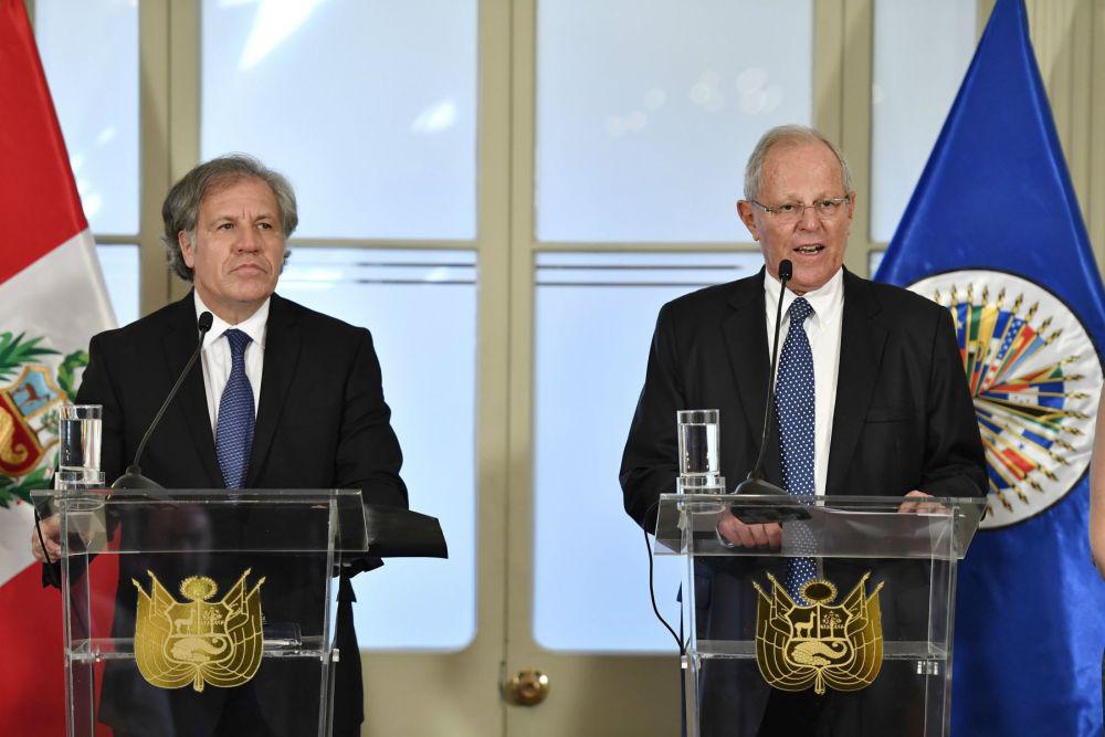 Luis Almagro, ecretario general de la Organización de Estados Americanos (OEA) y el presidente Pedro Pablo Kuczynski. (Foto: Andina)