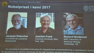 Tres científicos ganan Nobel de Química 2017 por capturar imágenes de biomoléculas