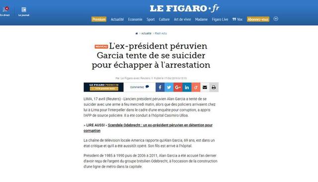 Alan García fue internado de urgencia tras detención. (Foto: La Nación - Argentina)