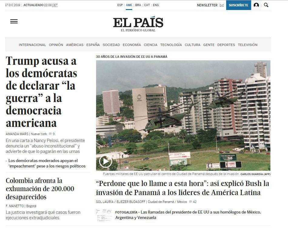 Foto: Captura Diario EL PAÍS edición digital