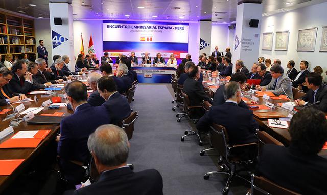 El "Encuentro Empresarial Perú – España: Diálogo con el Presidente" contó con la presencia de más de 60 líderes de gremios asociados a la CEOE.