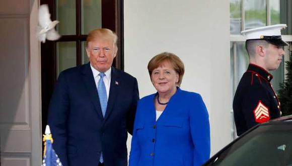 Donald Trump y Ángela Merkel.