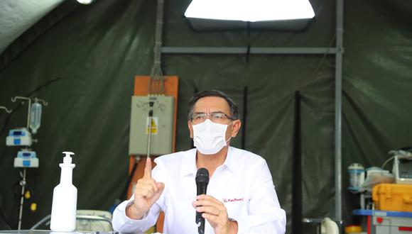 El presidente Martín Vizcarra brindó una conferencia en el vigésimo día de estado de emergencia. (Foto: Presidencia)